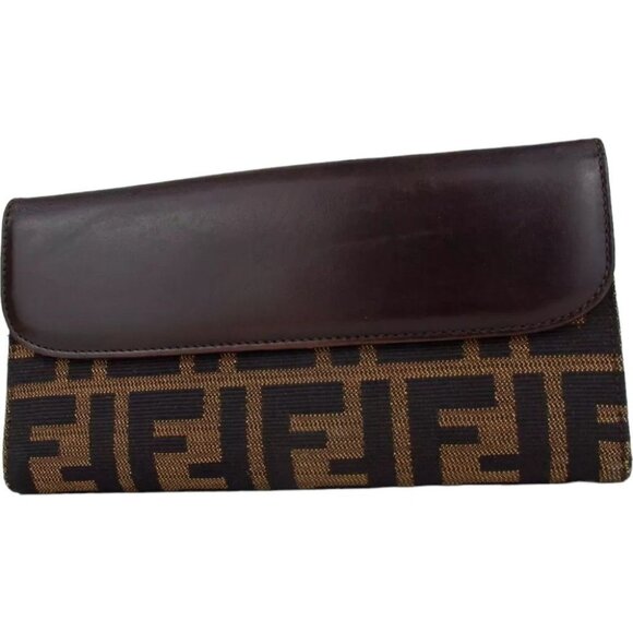 841195AM (C2) Fendi Wallet Long Zucca Dark Brown PVC - Picture 2 of 13